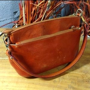 Divina Firenze Genuine Italian Leather Cognac Shoulder Bag